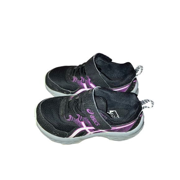 Asics black and purple little girl toddler size 10 - Picture 2 of 10